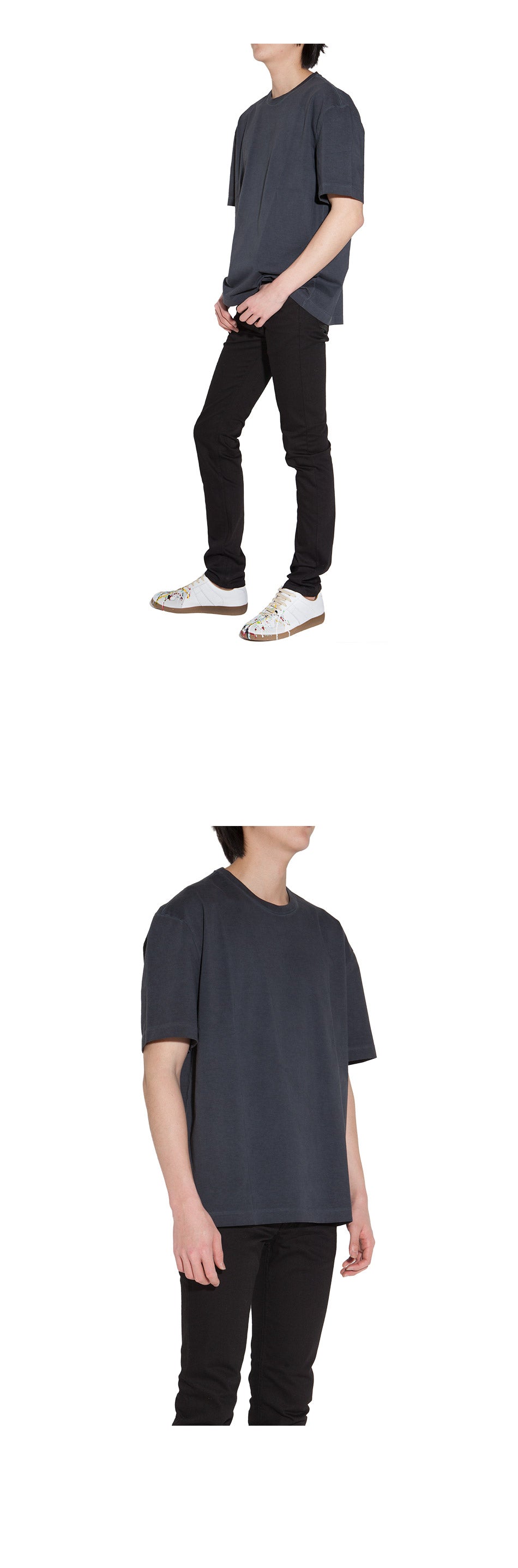 Maison Margiela Stitch Logo Oversized Short Sleeve T-Shirt Navy