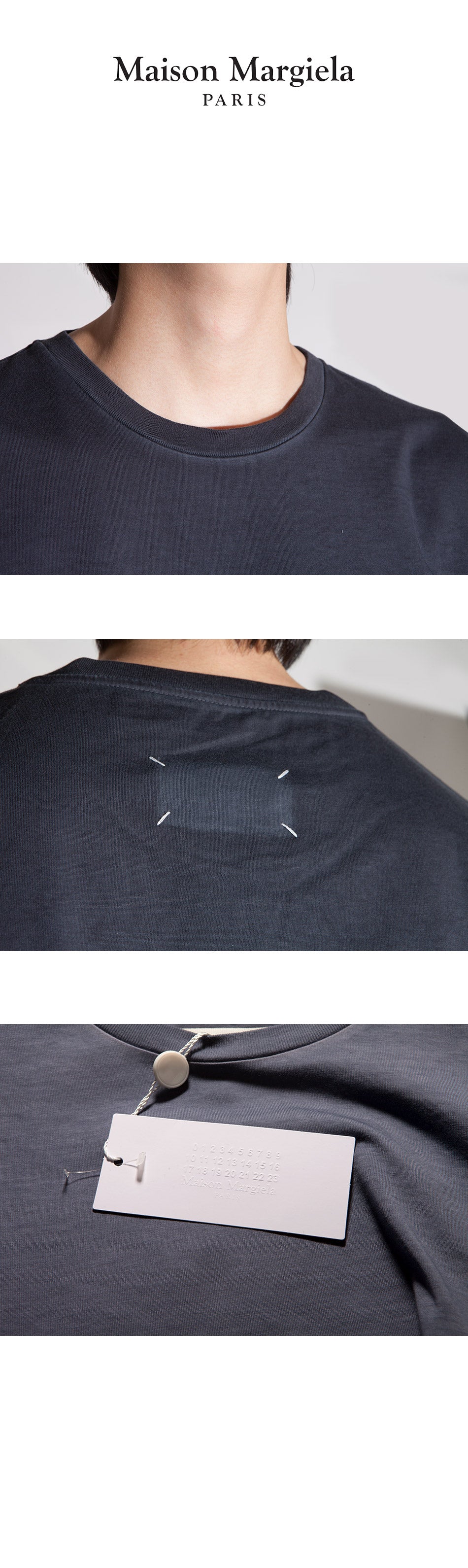 Maison Margiela Stitch Logo Oversized Short Sleeve T-Shirt Navy