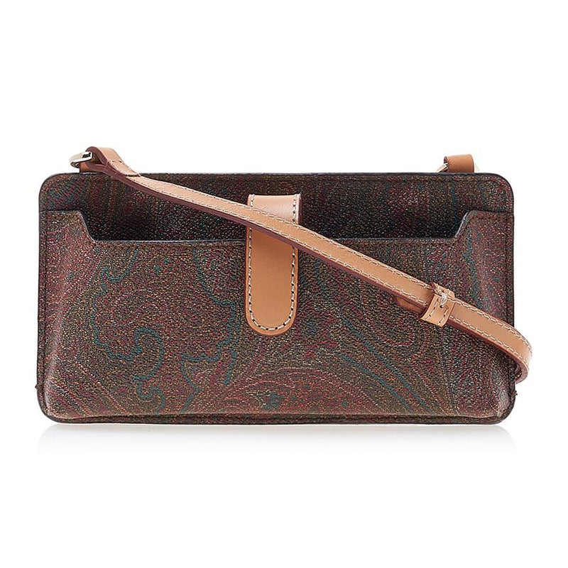 Etro Paisley Leather Phone Holder Crossbody Bag