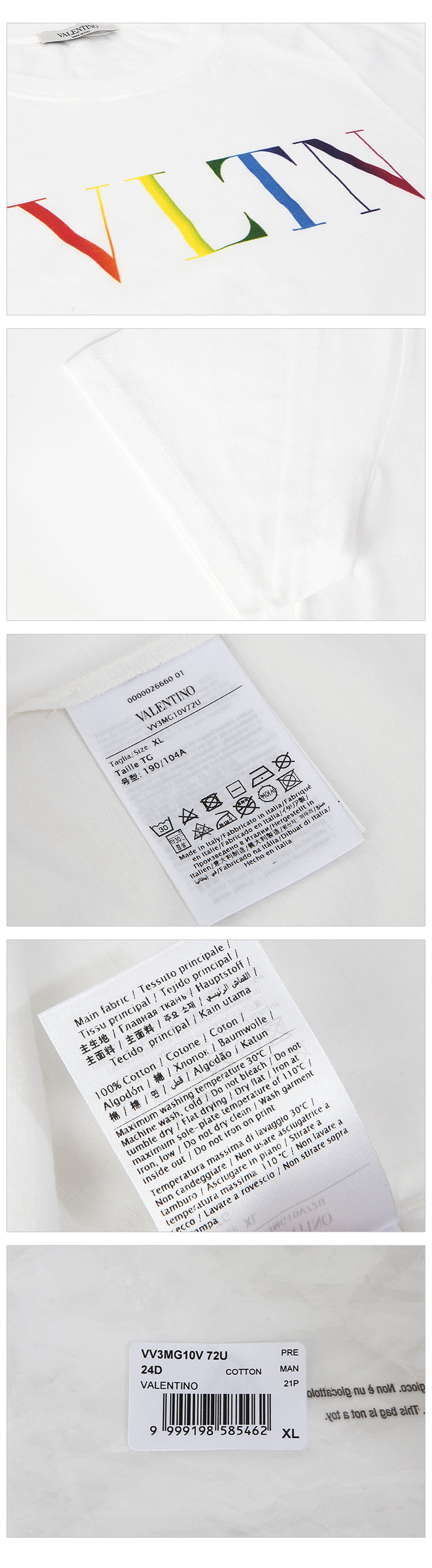 VALENTINO VLTN Multicolor Logo Short Sleeve T-Shirt Men