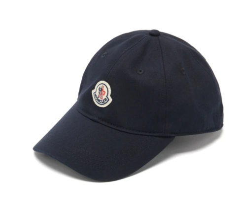 Moncler Classic Logo Cotton Baseball Cap Black