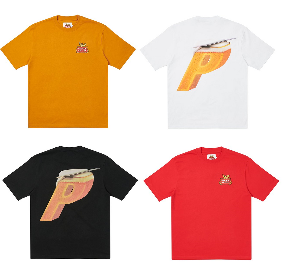 Palace Skateboard Stella Artois P Scheme T-Shirt Black Red Gold White