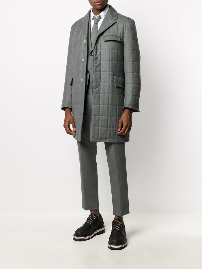 THOM BROWNE Men's Down-Filled Chesterfield Coat MOD053X 00626 035