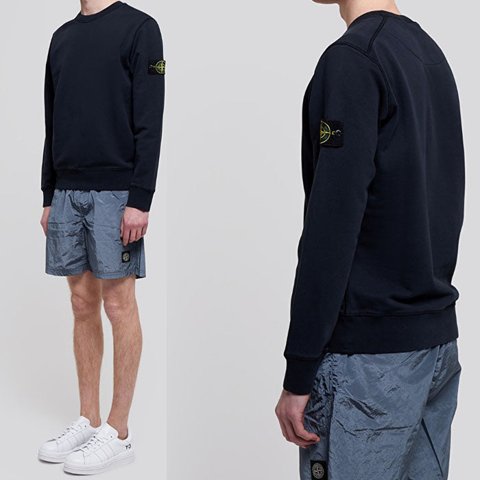 STONE ISLAND Wappen Logo Navy Sweatshirt T-Shirt 741563051