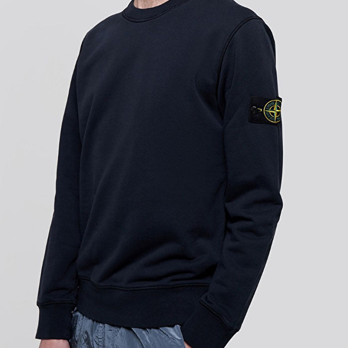 STONE ISLAND Wappen Logo Navy Sweatshirt T-Shirt 741563051