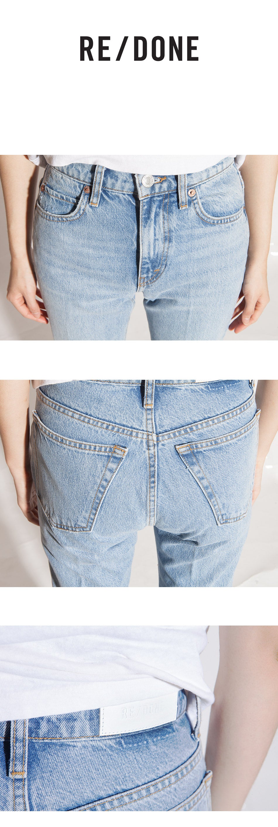 RE/DONE Women's 70s Straight Leg Distressed Denim Jeans 140 3W7STRT