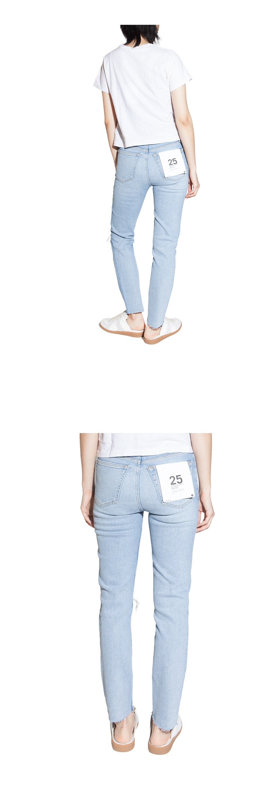 RE/DONE 90s High Rise Ankle Crop Light Blue Jeans 162 3WHRAC