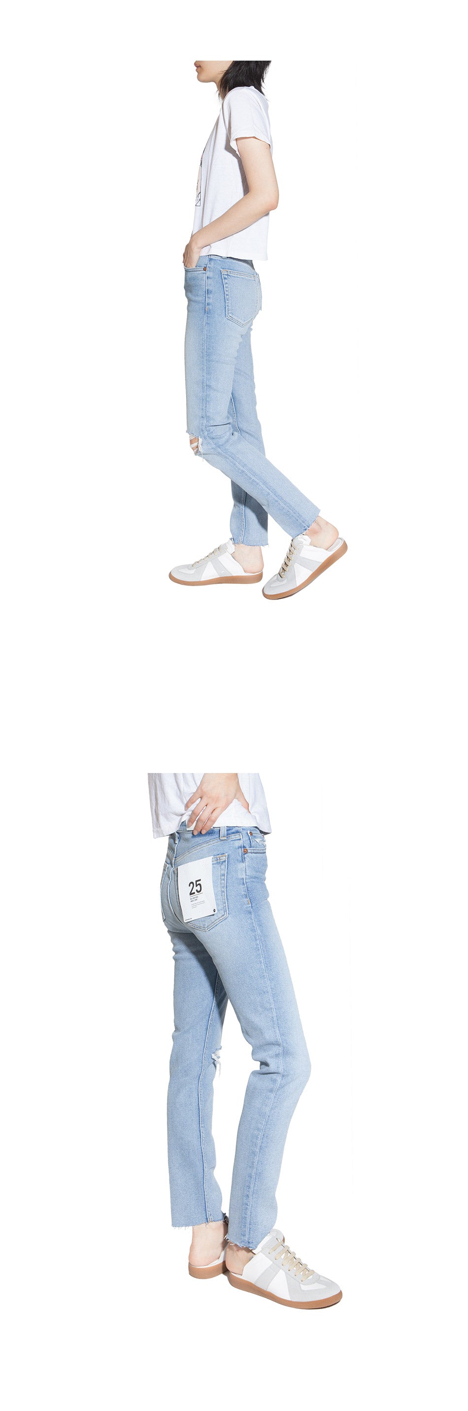 RE/DONE 90s High Rise Ankle Crop Light Blue Jeans 162 3WHRAC