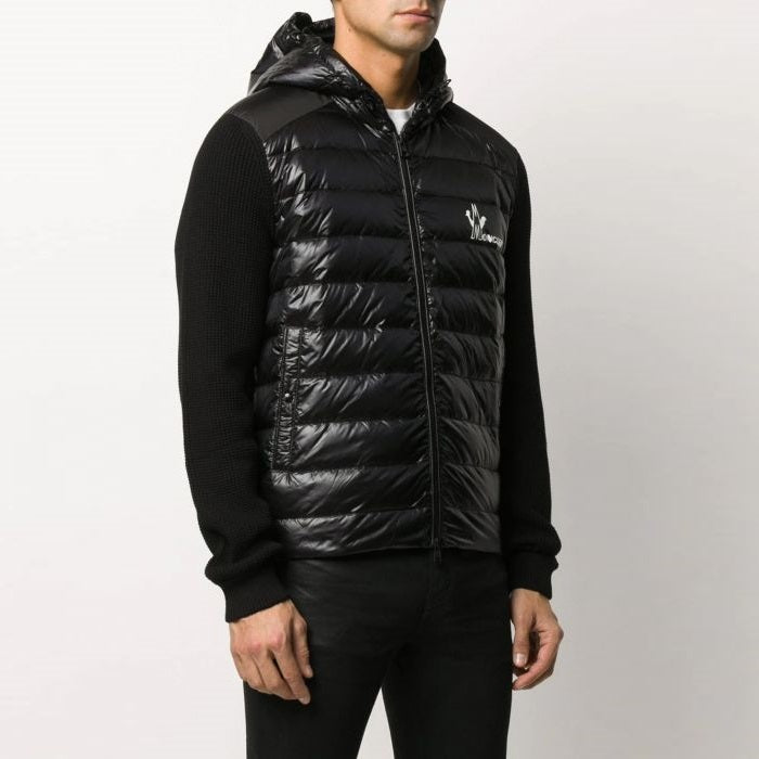 Moncler Men's Logo Print Knit Down Jacket 9B501 10 V9099 999