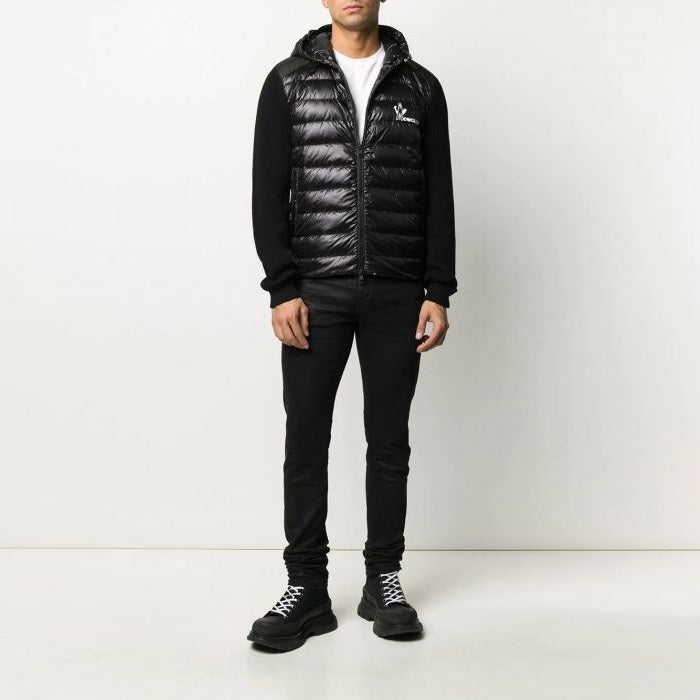 Moncler Men's Logo Print Knit Down Jacket 9B501 10 V9099 999