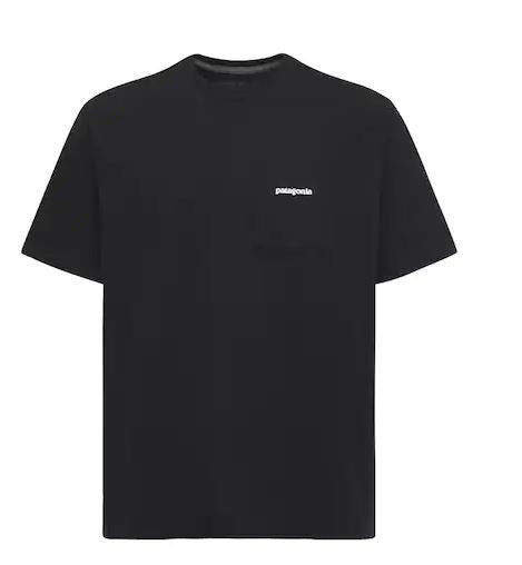 patagonia P6 Logo Recycled Patch Pocket T-Shirt Black