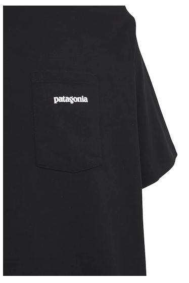 patagonia P6 Logo Recycled Patch Pocket T-Shirt Black