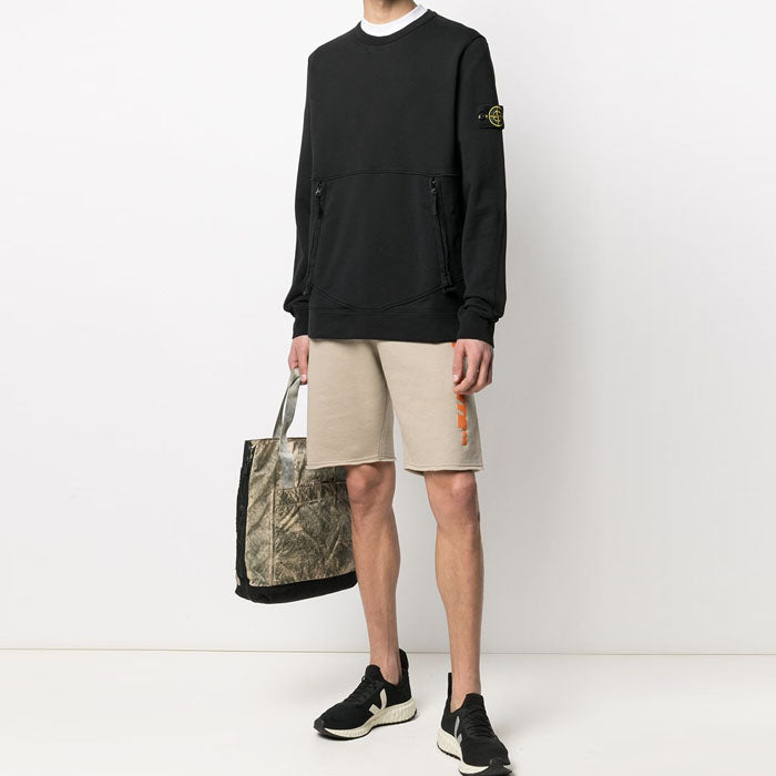 STONE ISLAND Wappen Patch Zip Pocket Sweatshirt Black 741563451