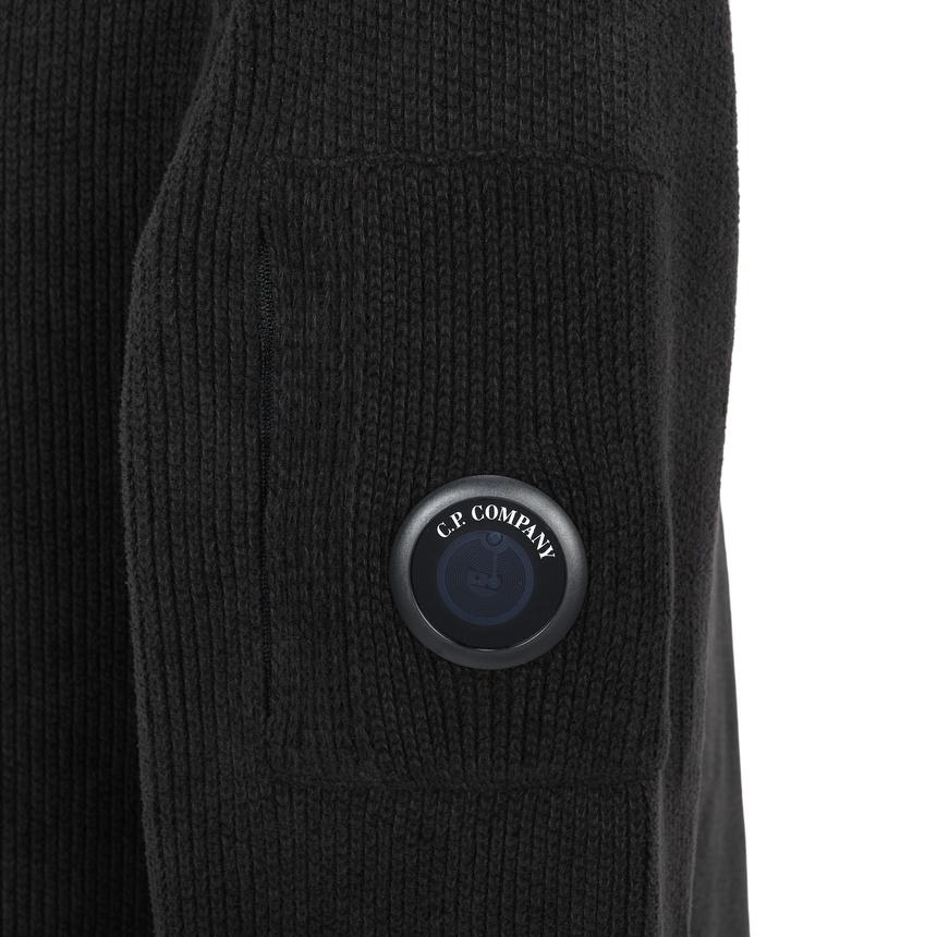 CP Company Men’s Knit Polo Sweater Black