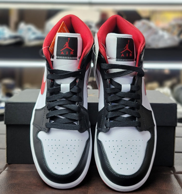 Nike Jordan 1 Mid Gym Red Black White High Top Sneakers