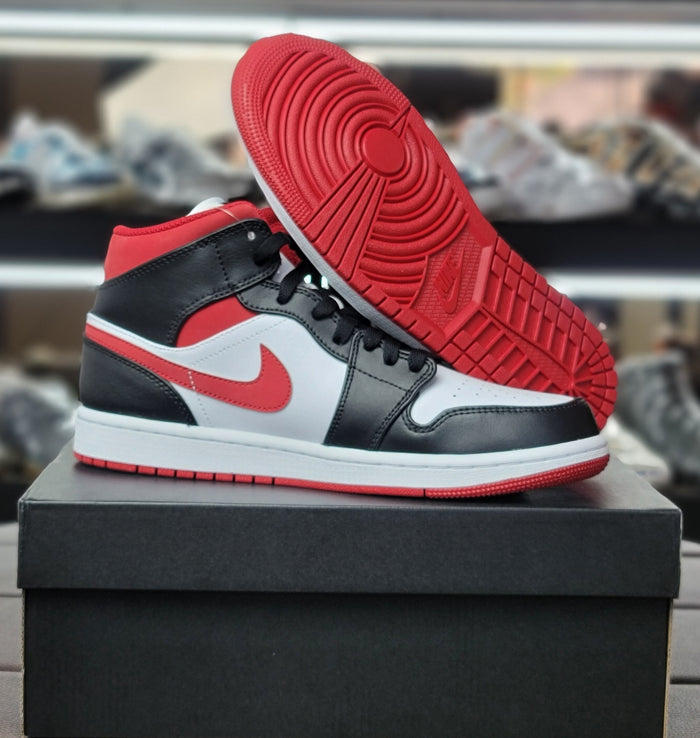 Nike Jordan 1 Mid Gym Red Black White High Top Sneakers