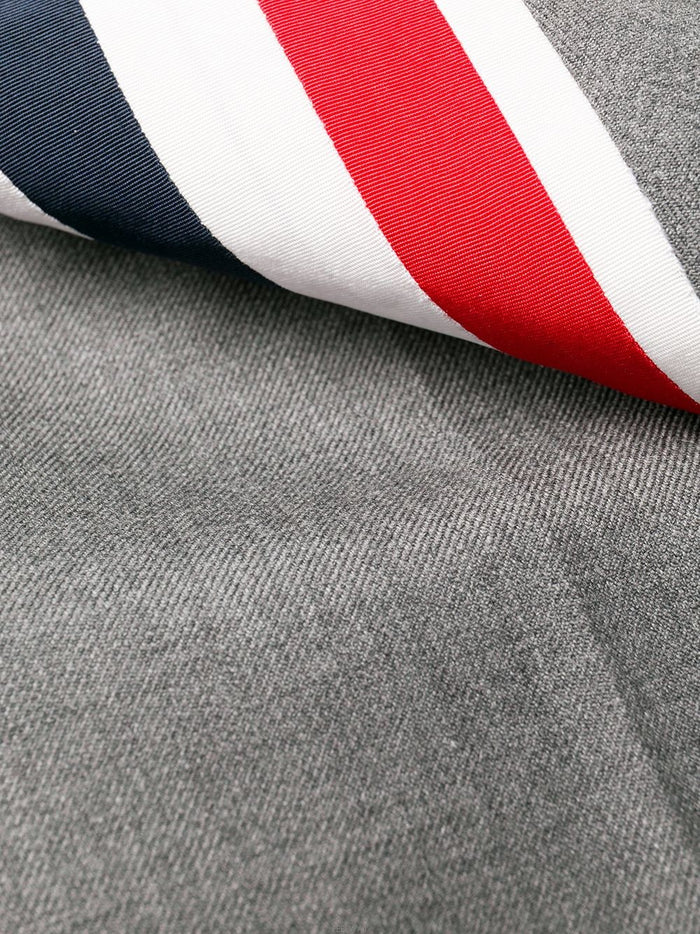 THOM BROWNE Tricolor Stripe Crop Pants Gray Mens Cotton