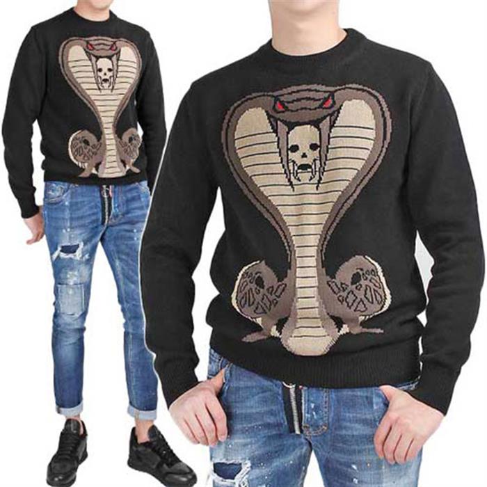 GIVENCHY Men's Cobra Crewneck Knit Sweater 17S7605520 001