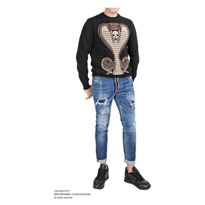GIVENCHY Men's Cobra Crewneck Knit Sweater 17S7605520 001