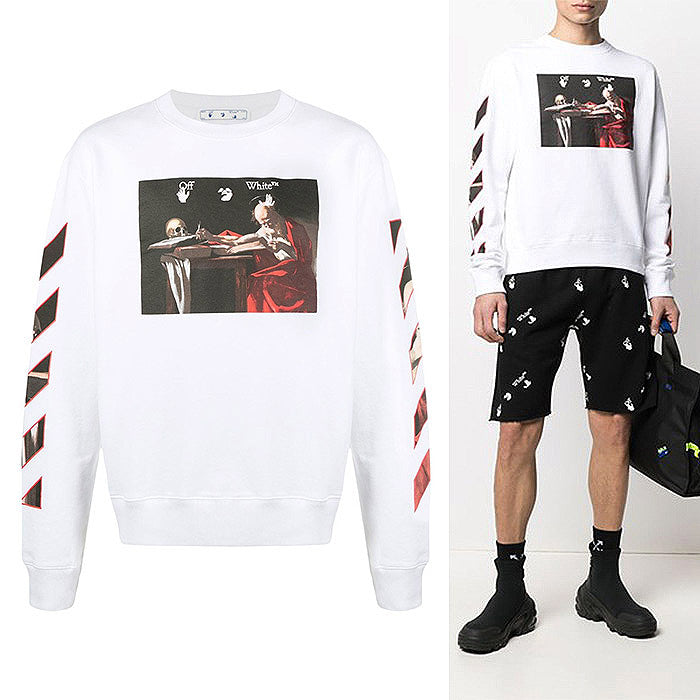 OFF WHITE Caravaggio Graphic Crewneck Sweatshirt Men Black/White