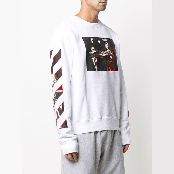 OFF WHITE Caravaggio Graphic Crewneck Sweatshirt Men Black/White
