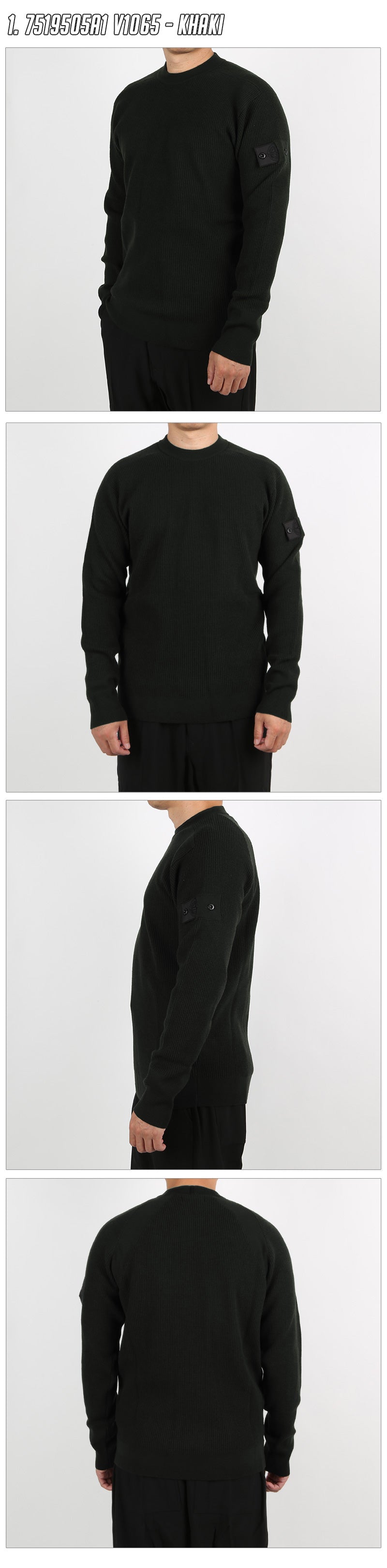 STONE ISLAND Shadow Project Badge Patch Men's Crewneck Knit Sweater 7519505A1