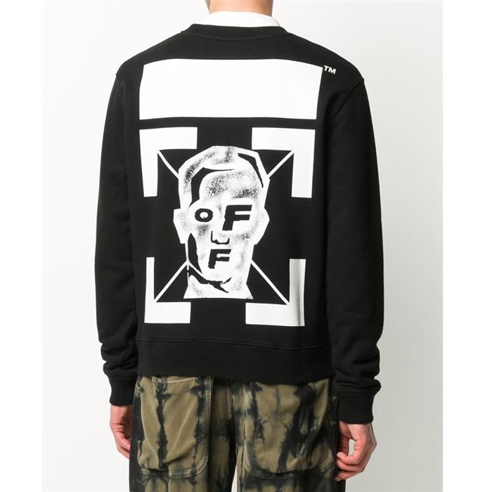 OFF WHITE Mask Face Graphic Crewneck T-Shirt OMBA025E 20FLE009
