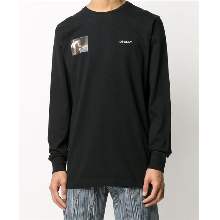 OFF WHITE Caravaggio Angel Graphic Long Sleeve T-Shirt OMAB001E