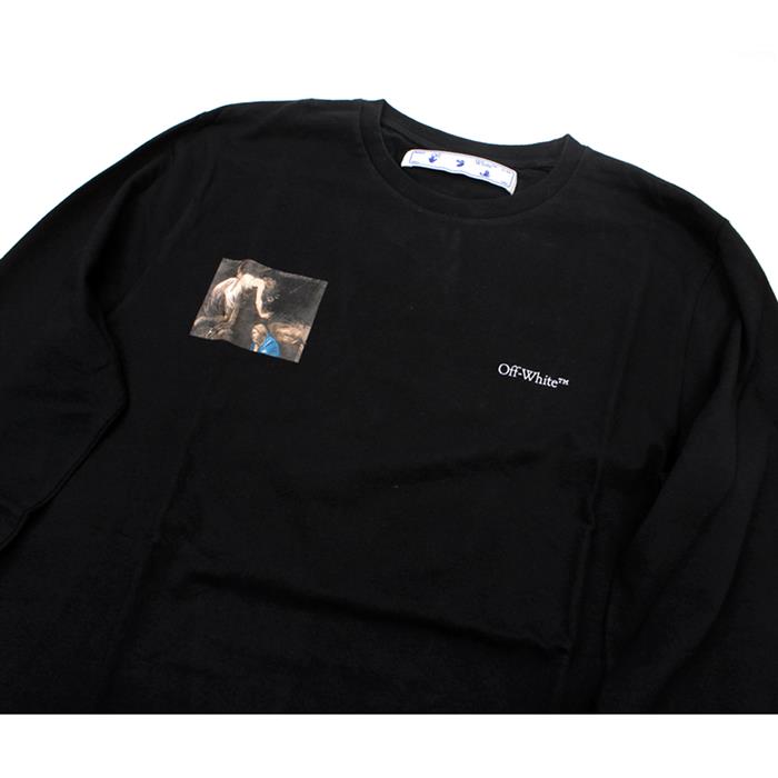 OFF WHITE Caravaggio Angel Graphic Long Sleeve T-Shirt OMAB001E