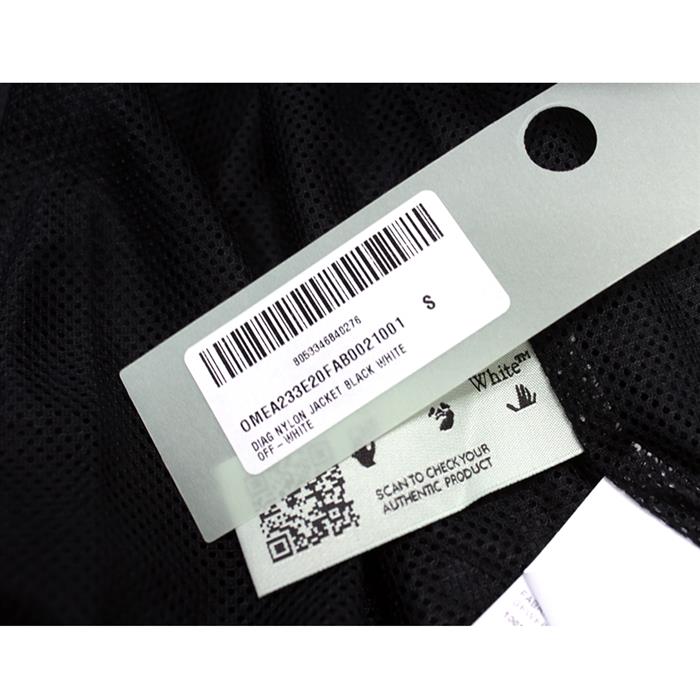 OFF WHITE Men's Diagonal Stripe Nylon Track Jacket OMEA233E 20FAB002