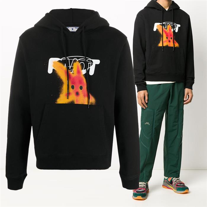 OFF WHITE Goldfish Graphic Slim Fit Hooded Men's T-Shirt OMBB034E 20FLE010