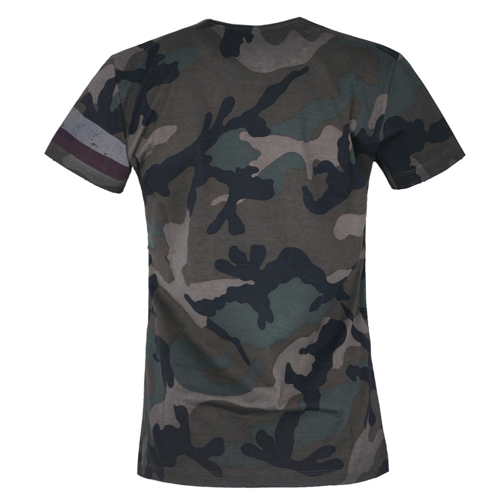 VALENTINO Women's Camo Print Short Sleeve T-Shirt MB3MG03W34W