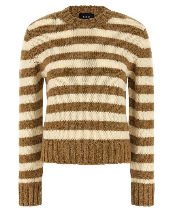 A.P.C. Speckled Stripe Knit Round Neck Sweater F23467 TCC