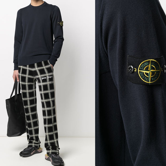 STONE ISLAND Men's Patch Logo Crew Neck Knit Sweater 7415504B2