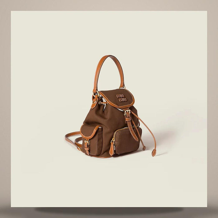 Miu Miu Canvas and Leather Backpack