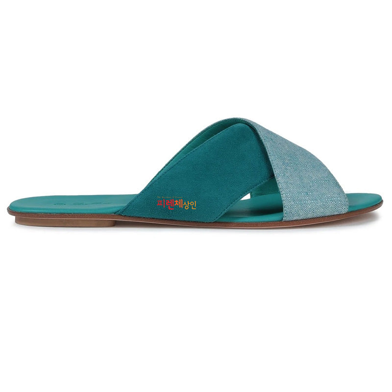 Loro Piana Turkish Suede Silk Cashmere Mix Slippers 35