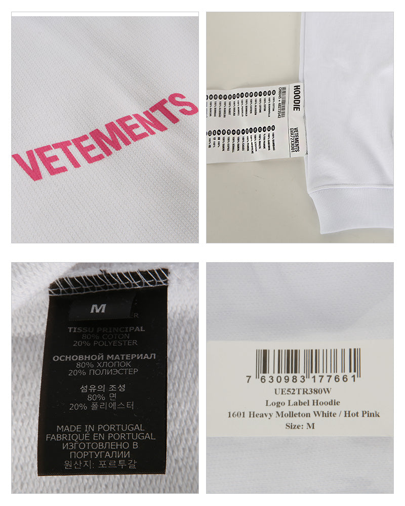 Vetements Men's Logo Label Hoodie UE52TR380W 1601 WP
