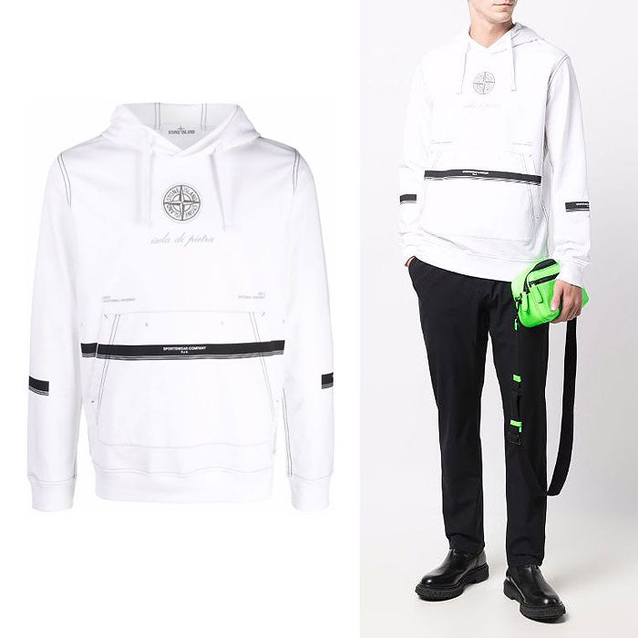 STONE ISLAND Slogan Print Hoodie Pullover Sweatshirt Men 751565495 V0001