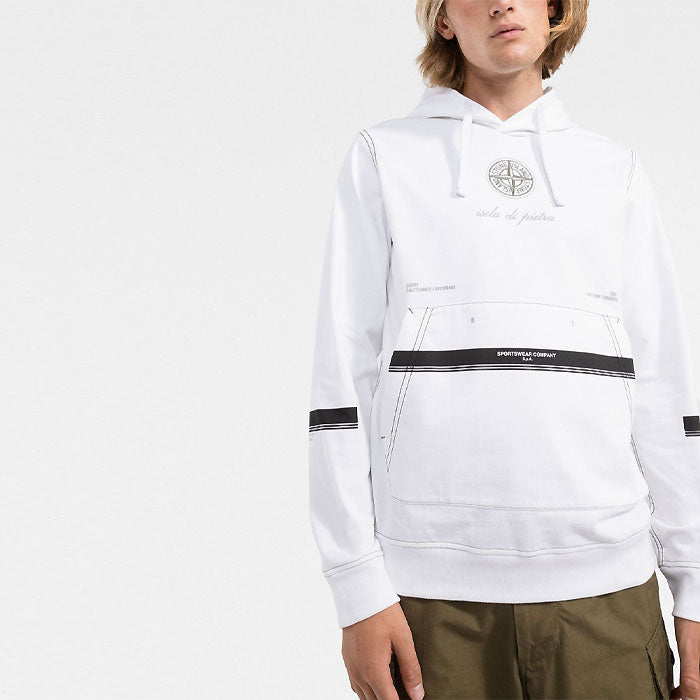 STONE ISLAND Slogan Print Hoodie Pullover Sweatshirt Men 751565495 V0001