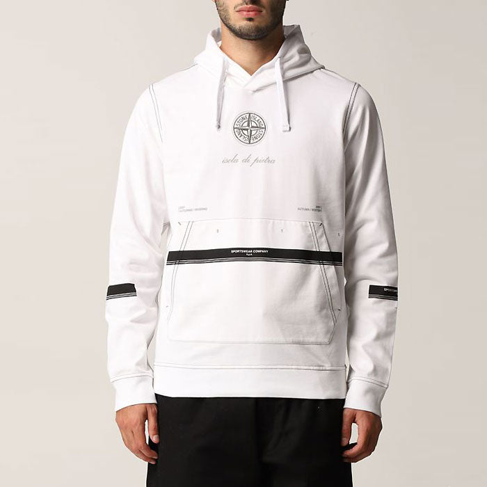 STONE ISLAND Slogan Print Hoodie Pullover Sweatshirt Men 751565495 V0001