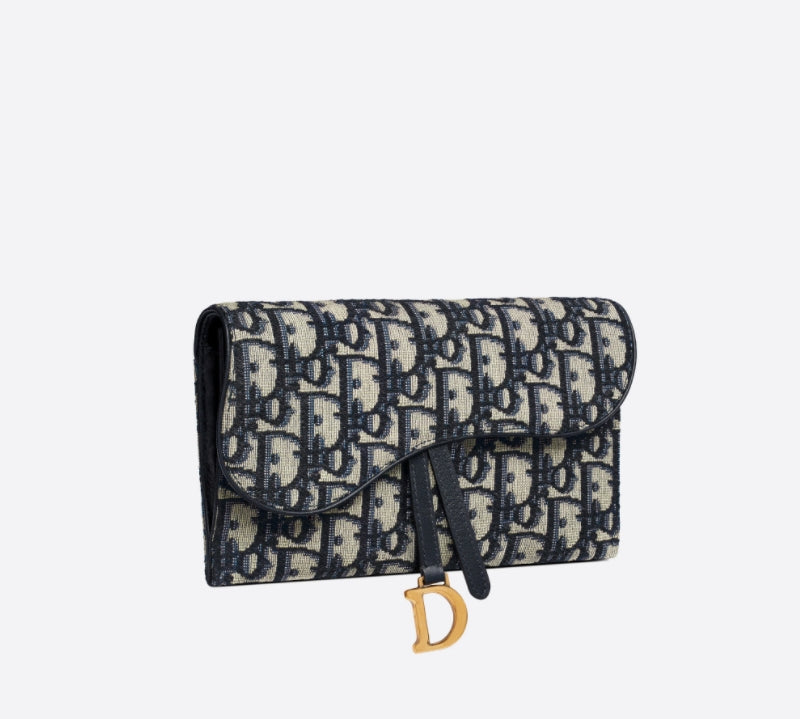 DIOR Oblique Saddle WOC Crossbody Wallet Chain Shoulder Bag