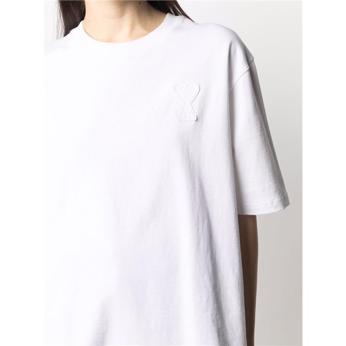AMI Heart Technical Logo Patch Heavyweight Short Sleeve T-Shirt H21FJ117