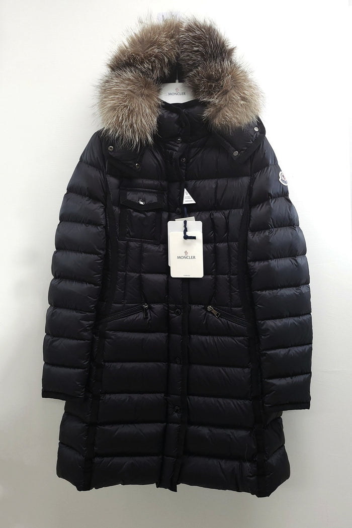 Moncler Hermifur Long Down Puffer Jacket Black Women’s