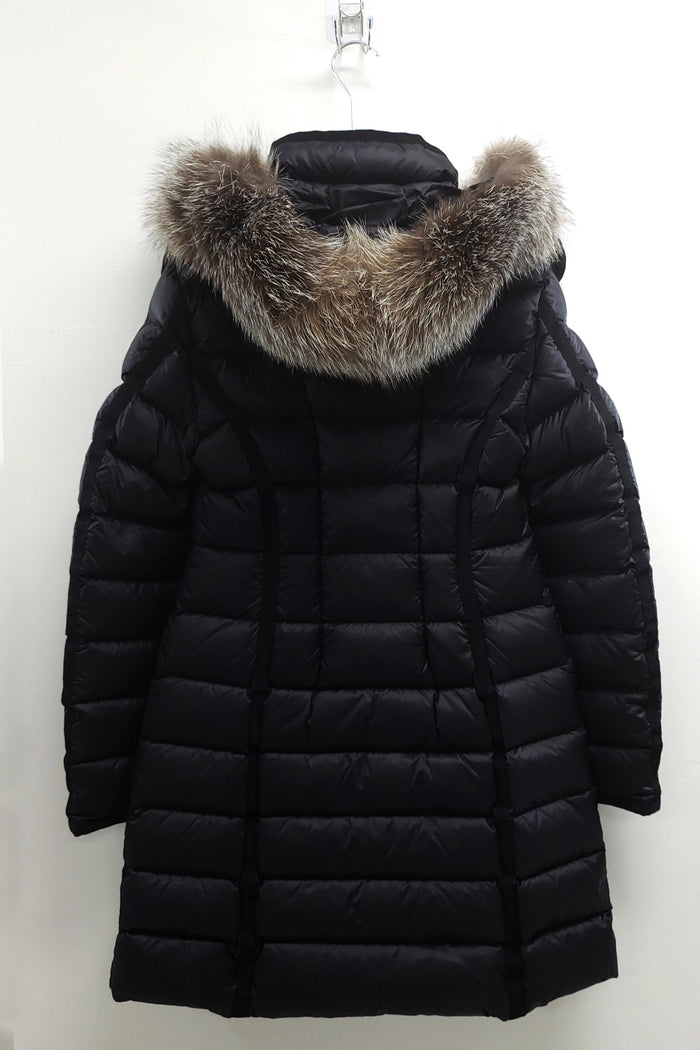 Moncler Hermifur Long Down Puffer Jacket Black Women’s