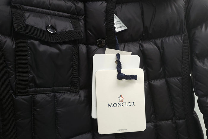 Moncler Hermifur Long Down Puffer Jacket Black Women’s