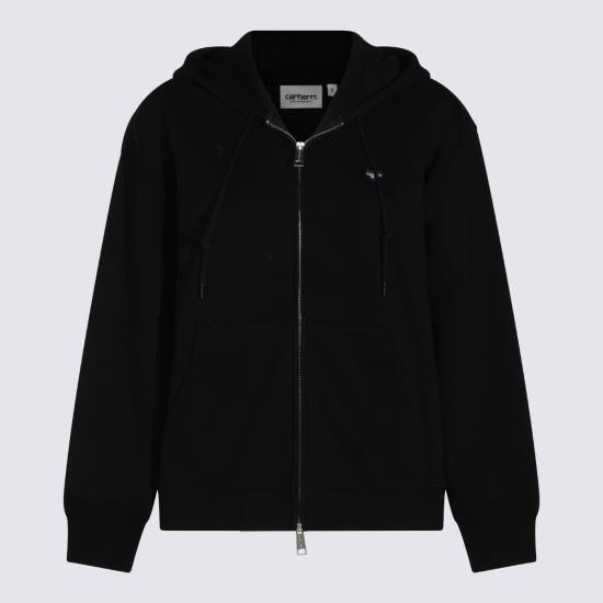 CARHARTT WIP Black Pullover Hoodie Women’s Cotton Sweatshirt
