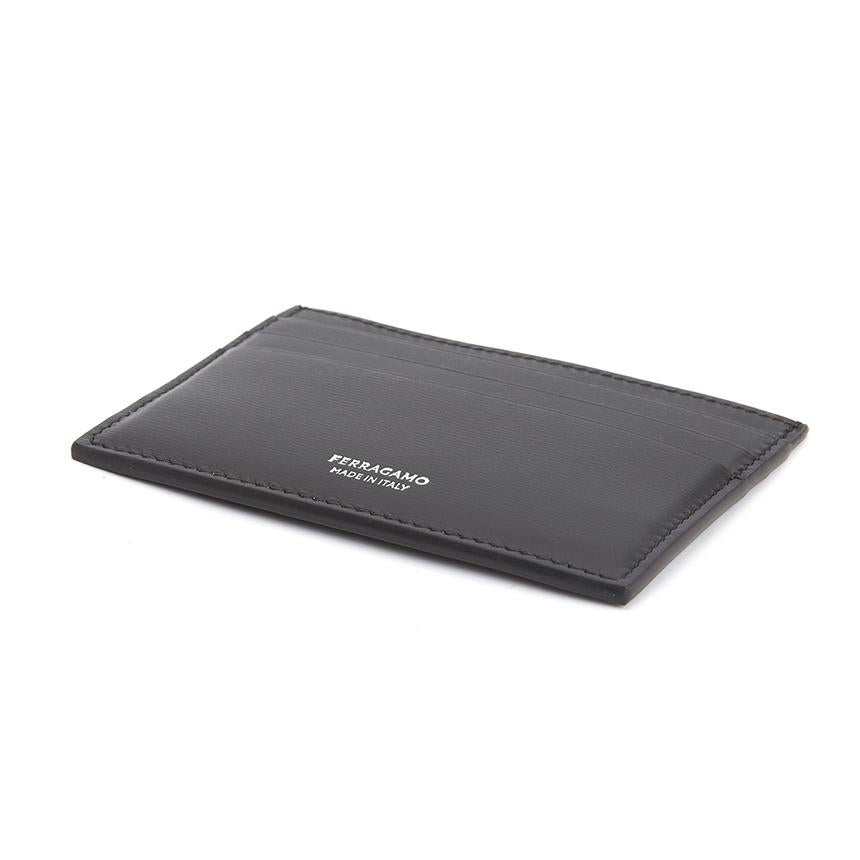 Ferragamo Men's Leather Card Holder Wallet 66 1396 NERO 0772114