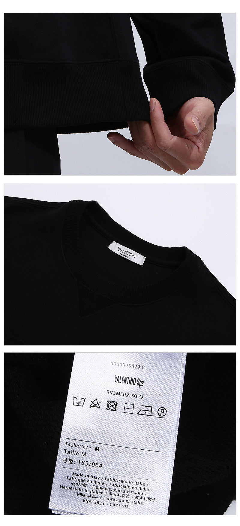 VALENTINO Men's VLTN Logo Sweatshirt RV3MF02D 0NO