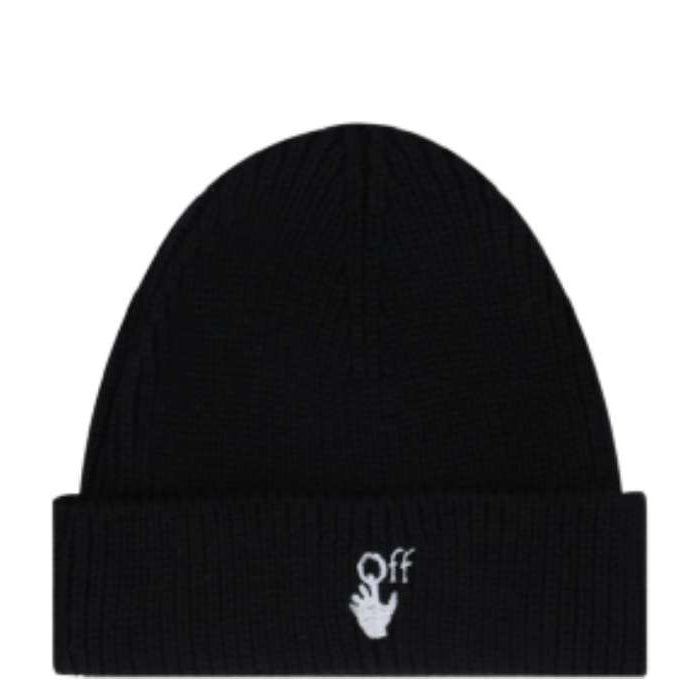 OFF WHITE Logo Embroidered Beanie Hat for Men OMLC016F21KNI001