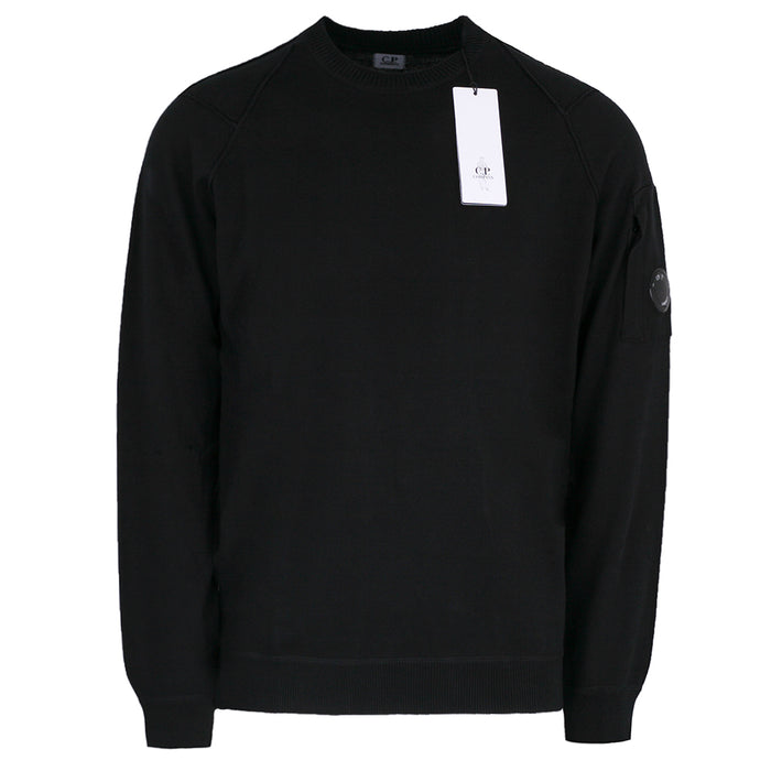 CP Company Lightweight Knit Sweater Black Men’s Round Neck